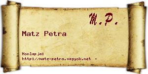 Matz Petra névjegykártya